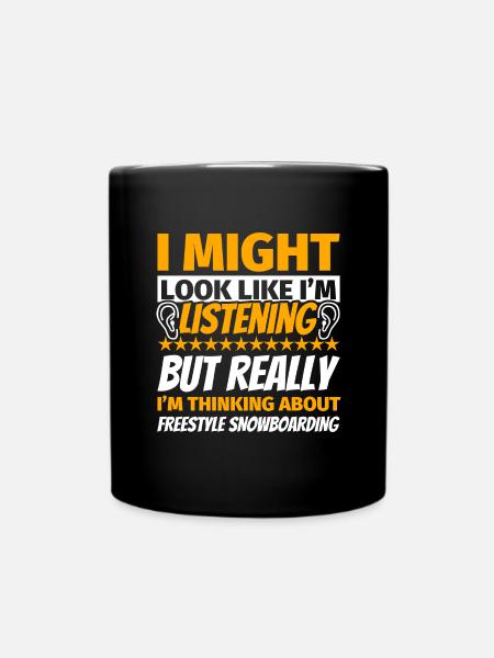 Freestyle Snowboarding Fun Gift - Full Colour Mug - black