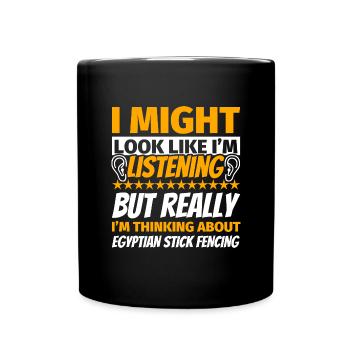 Ägyptischer Stock Fechten lustiges Geschenk - Tasse einfarbig - Schwarz - Vorne