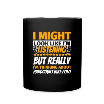 Hardcourt Bike Polo Fun Gift - Full Colour Mug - black - Front