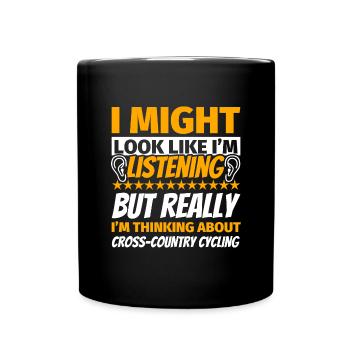 Ski de fond vélo cadeau amusant - Mug uni - noir - Devant