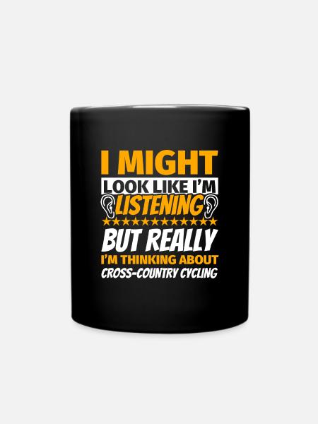 Ski de fond vélo cadeau amusant - Mug uni - noir