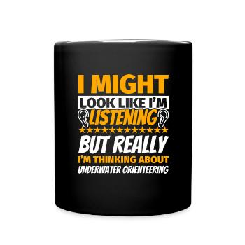 Unterwasser Orientierungslauf lustiges Geschenk - Tasse einfarbig - Schwarz - Vorne