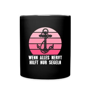 Segeln Segelschiff Kapitänin Seglerin - Tasse einfarbig - Schwarz - Vorne