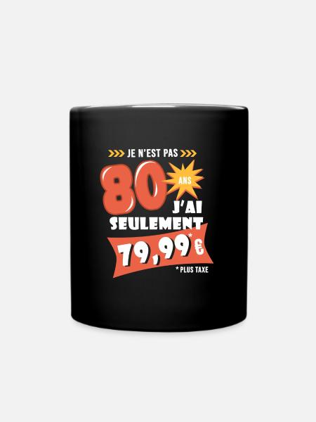 80 ans anniversaire humour 80e anniversaire - Mug uni - noir