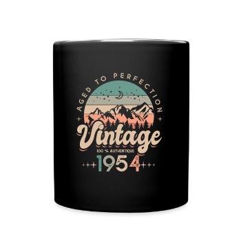 1954 Vintage Birthday Born in 1954 - Full Colour Mug - black - Front