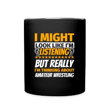 Amateur Wrestling lustiges Geschenk - Tasse einfarbig - Schwarz - Vorne