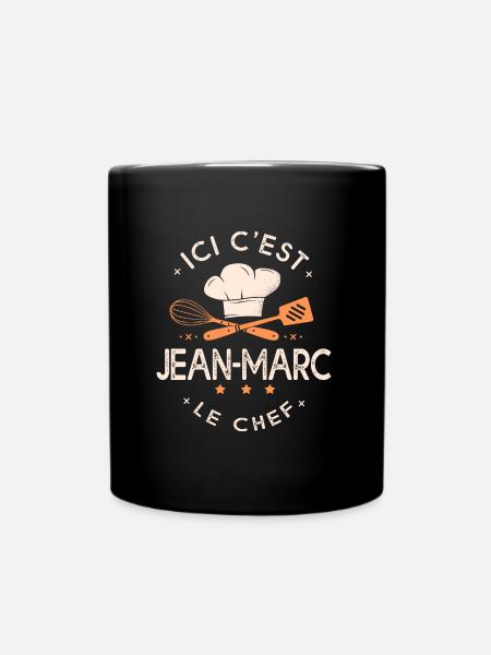 Jean Marc Chef Ici c est Jean-Marc le chef - Mug uni - noir