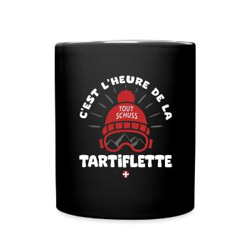 ski et tartiflette cadeau humour ski skieur savoie - Mug uni - noir - Devant