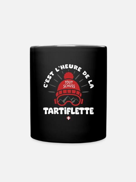 ski et tartiflette cadeau humour ski skieur savoie - Mug uni - noir
