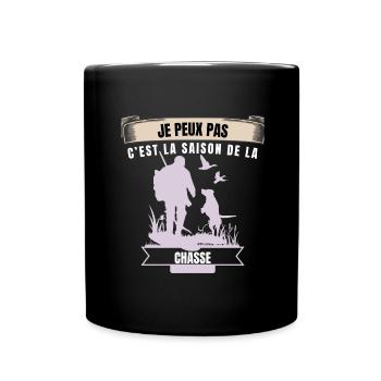 Je peux pas c'est la saison de la chasse - Mug uni - noir - Devant