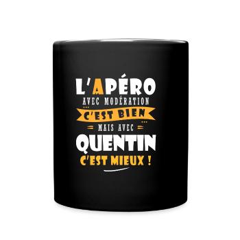 Quentin Cadeau Humour personnalisé cadeau quentin - Mug uni - noir - Devant
