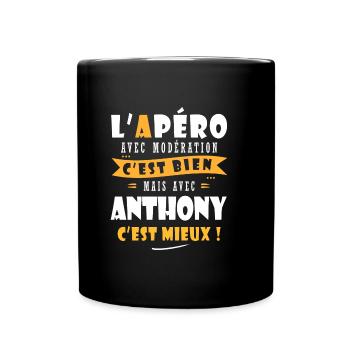 Anthony Cadeau Humour personnalisé cadeau anthony - Mug uni - noir - Devant