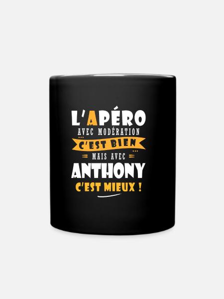 Anthony Cadeau Humour personnalisé cadeau anthony - Mug uni - noir