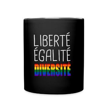 LGBT liberté égalité diversité - Mug uni - noir - Devant