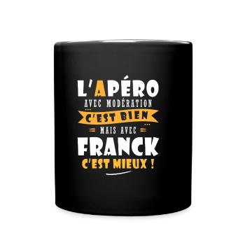 Franck cadeau Humour personnalisé cadeau franck - Mug uni - noir - Devant