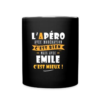 Emile cadeau Humour personnalisé cadeau emile - Mug uni - noir - Devant