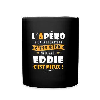 Eddie cadeau Humour personnalisé cadeau eddie - Mug uni - noir - Devant
