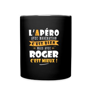 Roger cadeau Humour personnalisé cadeau roger - Mug uni - noir - Devant