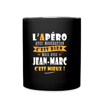 Jean-Marc Apero Humour personnalisé jean marc - Mug uni - noir - Devant