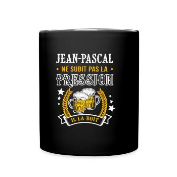 Jean-Pascal bière cadeau jean pascal fêtes - Mug uni - noir - Devant