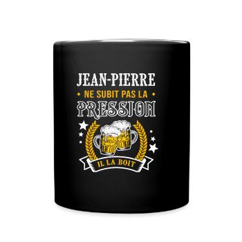 Jean-Pierre bière cadeau jean pierre fêtes - Mug uni - noir - Devant