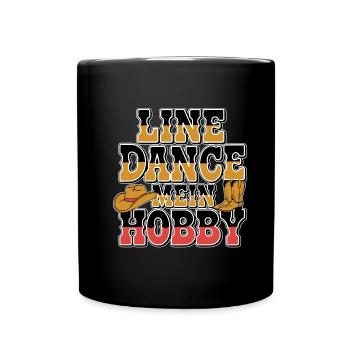 Design de danse en ligne coloré avec chapeau de cow-boy - Mug uni - noir - Devant