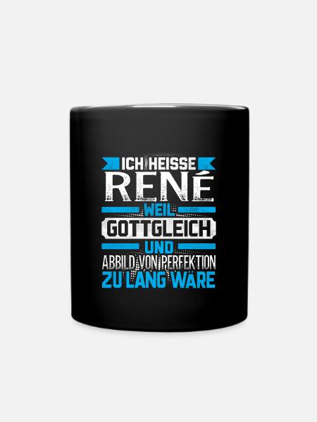 RENE - Gottgleich Geschenk - Tasse einfarbig - Schwarz