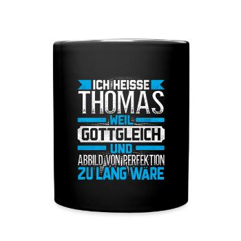 THOMAS - Gottgleich - Tasse einfarbig - Schwarz - Vorne