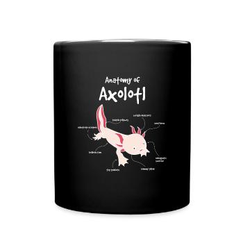 Axolotl anatomy - Full Colour Mug - black - Front