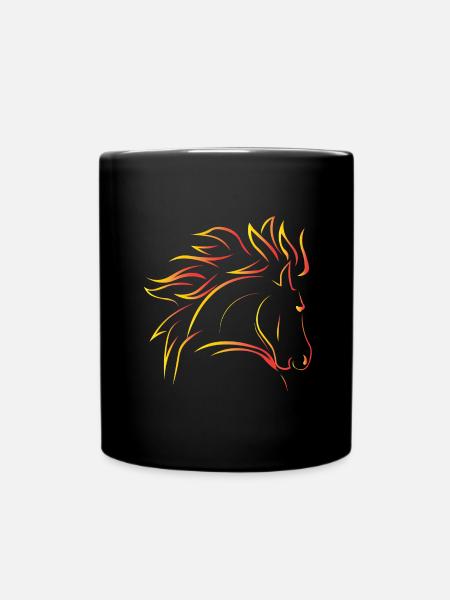 Horse wild horse - Full Colour Mug - black