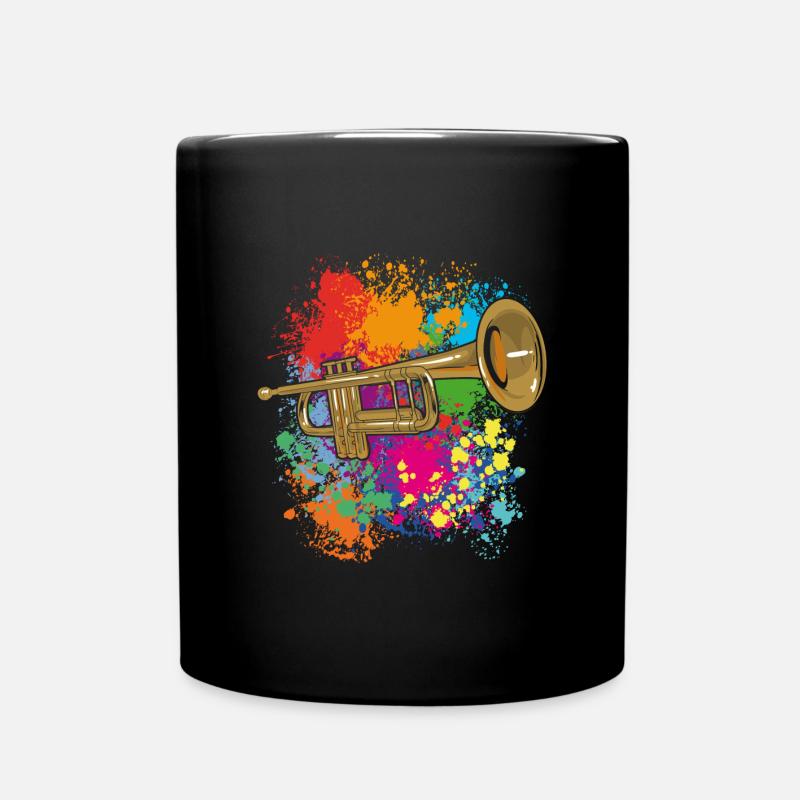 Trompette sur les taches de peinture - Mug uni - noir
