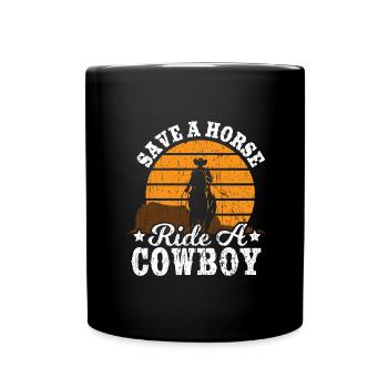 Save A Horse Ride Cowboy - Texas - Tasse einfarbig - Schwarz - Vorne