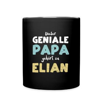 Dieser Geniale Papa Gehört Zu Elian - Tasse einfarbig - Schwarz - Vorne