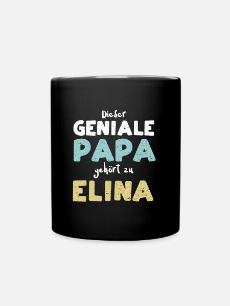 Dieser Geniale Papa Gehört Zu Elina - Tasse einfarbig - Schwarz