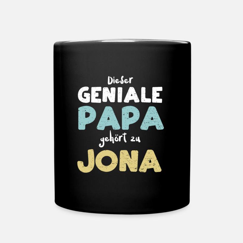 Dieser Geniale Papa Gehört Zu Jona - Tasse einfarbig - Schwarz