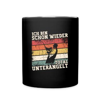 Angler Angel Shirt Lustig - Total Unterangelt - Tasse einfarbig - Schwarz - Vorne