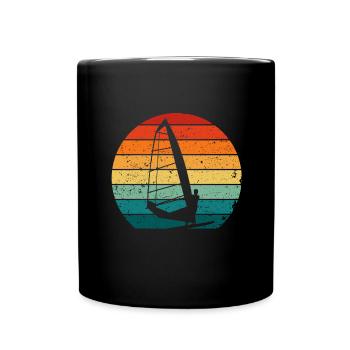 Windsurfing Windsurfer Wellenweiten Wind Wasser - Tasse einfarbig - Schwarz - Vorne