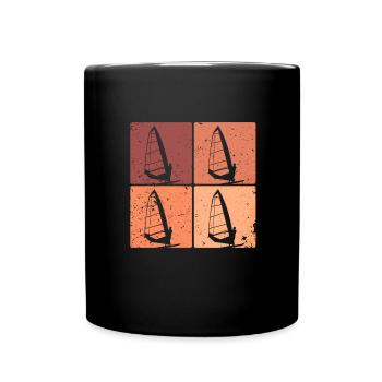 Windsurfing Windsurfer Wellenweiten Wind Wasser - Tasse einfarbig - Schwarz - Vorne