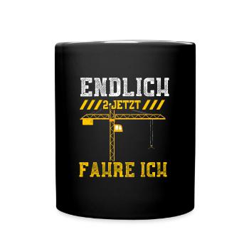 Endlich 2 Jetzt Fahre Ich - Tasse einfarbig - Schwarz - Vorne