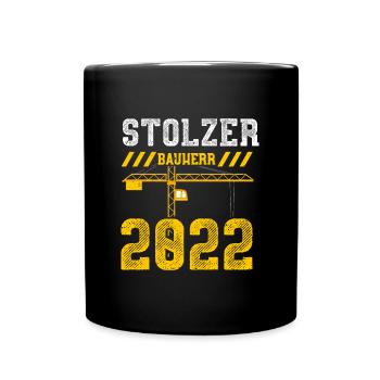 Stolzer Bauherr 2022 - Tasse einfarbig - Schwarz - Vorne
