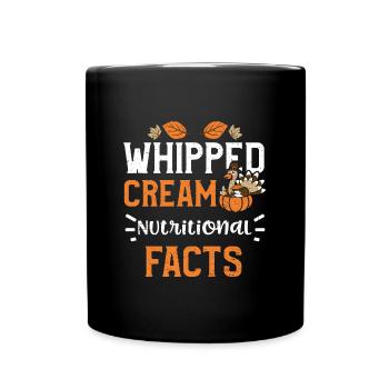 Valeurs nutritionnelles de la crème fouettée - Mug uni - noir - Devant