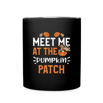 Meet Me At The Pumpkin Patch - Full Colour Mug - black - Front