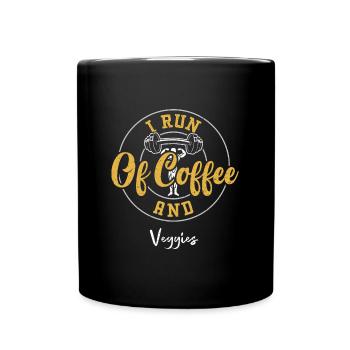 Je cours de café et de légumes - Gym - Mug uni - noir - Devant