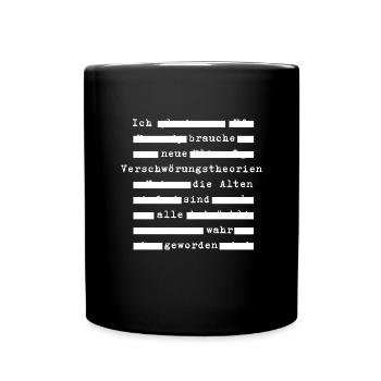 Schwurbler Verschwörung Verschwörungstheorien - Tasse einfarbig - Schwarz - Vorne