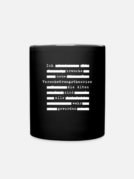 Schwurbler Verschwörung Verschwörungstheorien - Tasse einfarbig - Schwarz