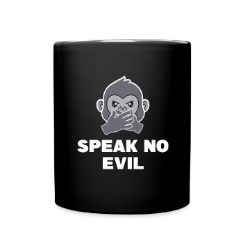 Speak no evil Drillinge Geschenk Partnerlook - Tasse einfarbig - Schwarz - Vorne