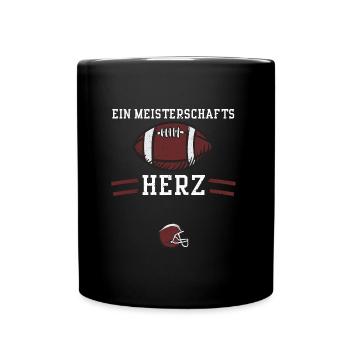 Ein Meisterschafts Herz - Football - Tasse einfarbig - Schwarz - Vorne