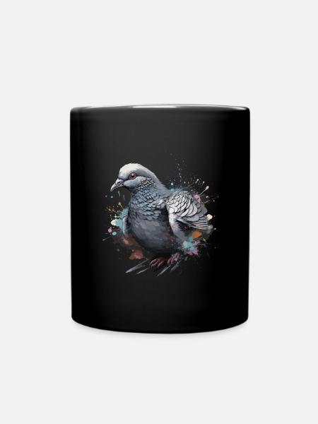 Pigeon Aquarelle Colombe Oiseau Pigeon Fancier - Mug uni - noir