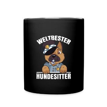 Weltbester Hundesitter - Tasse einfarbig - Schwarz - Vorne