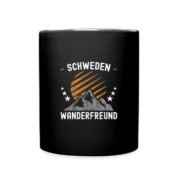 Schweden Wandern - Tasse einfarbig - Schwarz - Vorne